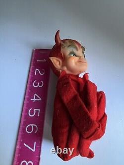 Vtg 1967 Kamar Red Winking Devil Elf Doll Knee Hugger Pixie Imp Halloween Rare