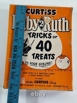 Vtg Halloween RARE Boîte de Bonbons Baby Ruth Curtiss 40 comptage Sorcière des années 1950