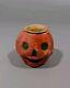 Vtg Halloween Pul Papier Mâché Citrouille Jack-o-lantern Tasse à Noix Rare