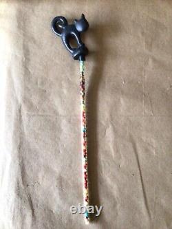 Vtg ROSBRO Tube à Bonbons en Plastique avec Chat Noir et Sorcière Halloween Paille Jouet RARE