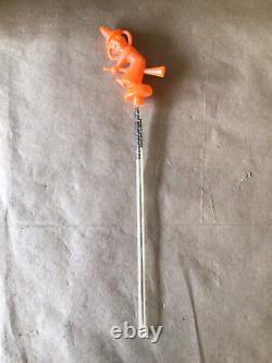 Vtg ROSBRO Tube à Bonbons en Plastique avec Chat Noir et Sorcière Halloween Paille Jouet RARE