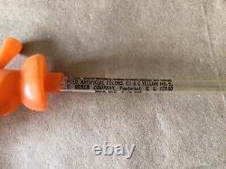 Vtg ROSBRO Tube à Bonbons en Plastique avec Chat Noir et Sorcière Halloween Paille Jouet RARE