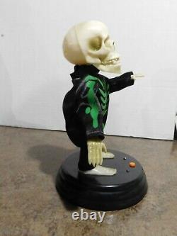 Vtg Rare Htf Green Gemmy Grave Raver Halloween Prop Animated Dancing Skeleton
