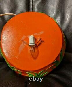 Vtg Rare Lumière En Céramique Halloween Jack-o-lanterne Potier De Citrouille