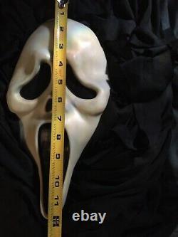 Vtg Rare Scream Ghost Masque Coton Pâques Illimité Fun World Div. & Une Robe Libre